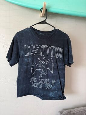 Led Zeppelin Black Tie-Dye Short Sleeve Tee